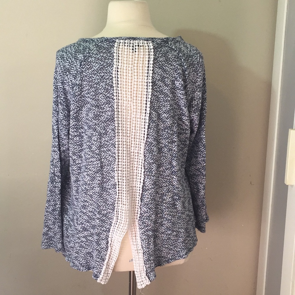 BB Dakota Crochet Back Sweater, 2x